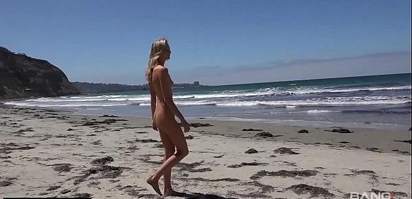 BANG Real Teens - Emma Hix Beachfront strip tease